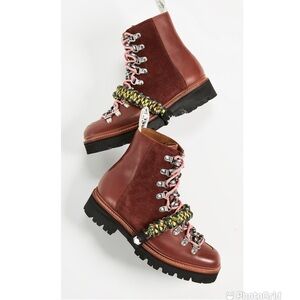 Grenson x House of Holland Vivid Combat Boots in Tan/Muscat Nanette